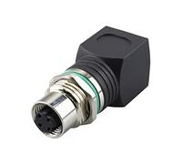 Lonlonty Adaptador M12 a RJ45 Recto de 4 Pines Código D, Conector Hembra IP68 Impermeable Blindado para CAT5/CAT6, Fábricas y Módulos de Bus de Campo