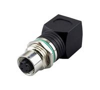 Lonlonty Adaptador recto de conector M12 a RJ45, código D de 4 pines RJ45 a M12, conector de mamparo IP67, impermeable, blindado M12 macho a RJ45 hembra adaptador CAT5/CAT6