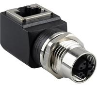 Lonlonty Adaptador RJ45 a M12, código X, 8 pines, Cat6, Cat5, 10 GbE, M12 hembra a RJ45 hembra código X IP68, resistente al agua, apantallado, adaptador industrial Ethernet para sensor de cámara