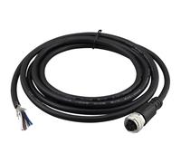 Lonlonty Conector de sensor M12 de 4 pines hembra a extremo abierto, codificación A de 2 m IP67 resistente al agua, cable industrial de 22 AWG, cable blindado de PVC para automatización, aviación y