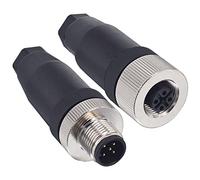 Lonlonty Conector M12 de 5 pines macho + hembra para panel de aviación, conector circular industrial de 12 mm, impermeable IP67 al aire libre