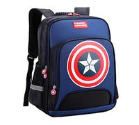 Lonme Damdos Mochilas Capitán América Niños Primaria Mochila Escolar Mochila Adolescente Estudiante Mochila Dayback Impermeable