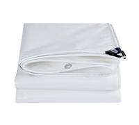 Lonmrrton Lona de PVC Blanca Resistente, Hoja de Lona Impermeable para Muebles y caravanas con Ojales, Lonas Multiusos 1 m x 1 m 2 m x 2 m 3 m x 3 m 4 m x 4 m 5 m x 5 m(1x2m)