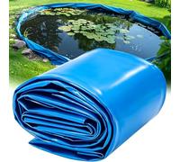 Lonmrrton Membrana de Revestimiento para Estanque de Alta Resistencia, lámina Reforzada para Estanque de Peces, película Azul para Piscina de jardín, Base Impermeable de HDPE(2x10m)