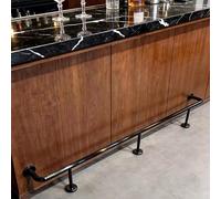 Lonmrrton Riel de pie de Barra 100-300 cm Barandilla para pies Comercial Debajo del mostrador, Soportes de reposapiés de Acero Inoxidable Negro para Isla de Cocina, mesas de Comedor(250cm/98in/8.2ft)