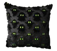 Lonnalee Funda de cojín de Halloween, 45 x 45 cm, decoración de fantasmas de Halloween, funda de cojín de ojo verde, funda de cojín de otoño, cojín de sofá, decoración de otoño para sofá, dormitorio