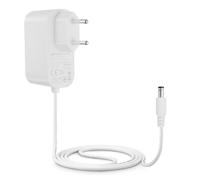 Lonnky Adaptador de Corriente 12V 2A con Cable de 1,8 m, AC 100-240V a DC 12V, Conector DC Universal de 2,1 mm x 5,5 mm para Pantallas LCD, Routers y Cámaras de Vigilancia, Blanco