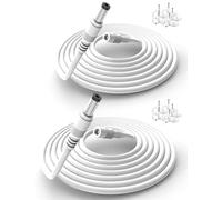 Lonnky Cable Alargador 10m 12V, Compatible con Cámara CCTV TAPO, Alimentador 12V, DVR, TV Box, Cable de Alimentación Compatible, Conector Macho a Hembra 2,1x5,5mm - 2-Pack (Blanco)
