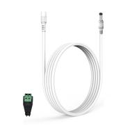 Lonnky Cable Alargador 12V DC 3m, 5,5x2,1 mm Conector Hembra a Macho para Cámaras TAPO, Reolink, TP-Link, NETGEAR, Smallrig, Cámaras IP, Tiras LED y DVR - Blanco