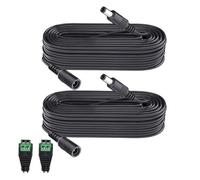 Lonnky Cable Alargador DC 10m Paquete de 2, Conector Hembra a Macho, Ideal para Cámaras de Vigilancia (TP-Link TAPO, Reolink RLC), Tiras LED (KSIPZE, Grovee), TV Box (Nokia 8010)