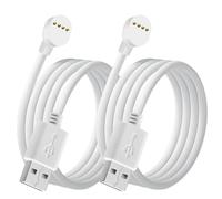Lonnky Cable de alimentación compatible con Google Nest Cam para exteriores o interiores (batería), cable de carga USB de 3 m, color blanco