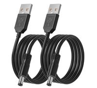 Lonnky Cable de Carga USB 1,5 M, 5 V 3,5 x 1,35 mm, para Cepillo de Dientes Fairywill, Cepillo Facial Foreo Luna, Cepillo Dnsly & Más, Pack de 2