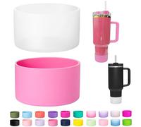 LONPARRY 2 botas de silicona para taza Stanley 30 de 40 onzas, accesorios para tazas Stanley, cubierta protectora inferior antideslizante, funda protectora de flujo de hielo de 30 onzas y 20 onzas