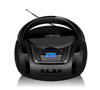 LONPOO Lectore de CD Portátil Boombox Reproductor Bluetooth/Radio FM/USB 2.0 / AUX-IN/Salida de Auriculares/Estéreo Altavoz /5 EQ