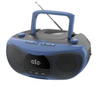 LONPOO Reproductor de CD portátil | 5 W estéreo Bluetooth Boombox | Botón Giratorio de Radio FM | Botón de Apertura de la Tapa del Coche | Pantalla LCD Grande | Puertos USB/AUX/Auxiliar Ocultos