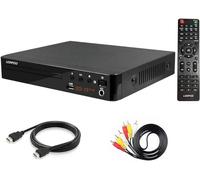 LONPOO Reproductor DVD Multirregión para TV, 1080P HD con HDMI RCA | Auto PAL/NTSC, Memoria de Reanudación, USB 2.0 & Micrófono, Salida AV, Cables Incluidos, Antigolpes, No Apto Blu-ray