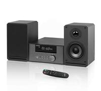LONPOO Sistema estéreo compacto Soundbox 100 W sistema de altavoces con reproductor de CD, Bluetooth, radio FM, entrada USB/AUX, conector para auriculares (LP-609H)
