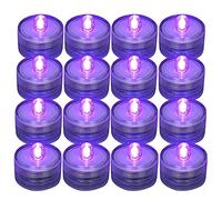 Lonrtesw 12 Piezas de Luz LED Sumergible, Velas de Té de Vela Sin Llama Impermeables Moradas, Festival de Temporada Bajo el Agua con Pilas