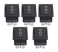 Lonrtesw 5 pzs 6 DPDT Negro Interruptor basculante de On/Off/On de boton AC 250V/15A 125V/20A