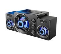 Lonrtesw Altavoces Estéreo 3D HiFi con Luz LED de Colores, Audio Inalámbrico Bluetooth, Entrada AUX, USB, Cable, Barra de Sonido Envolvente para TV