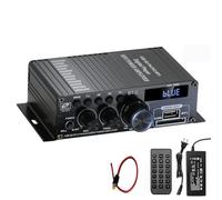 Lonrtesw Amplificador de Sonido AK380 de 12 V para Cine en Casa, Coche, HiFi, Bluetooth, 2 Canales, Enchufe Europeo.