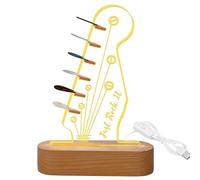 Lonrtesw Exhibidor de Púas de Guitarra, Estante de Almacenamiento de Púas Luminoso, para Bajo Eléctrico Acústico, Ukelele, Violín, Base Ovalada