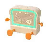 Lonrtesw Luz de Noche Toast, Despertador Digital, Lámpara de Noche, Temporizador de Cuenta Atrás, Lámpara de Apagado Automático, Reloj Marrón para Dormitorio.