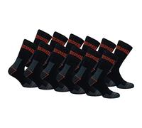 Lonsdale 12 Pares Calcetines Trabajo Altura Media Pantorilla - Punta Talón Reforzados - Esponja Algodón (Negro, 43-46)