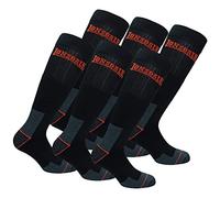 Lonsdale 6 Pares Calcetines Largos Trabajo Altura Rodilla - Punta Talón Reforzados - Esponja Algodón (Negro, 39-42)