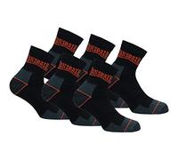Lonsdale 6 Pares Calcetines Quarter de Trabajo Altura Tobillo - Punta Talón Reforzados - Esponja Algodón (Negro, 39-42)