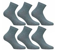 Lonsdale 6 Pares Calcetines Quarter - Tejido Ligero Algodón Peinado - Unisex (Gris, 43-46)