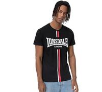 Lonsdale Altandhu Camiseta DE Ocio, Negro/Blanco/Rojo, L para Hombre