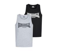 Lonsdale Averma Singlet, Black/Marl Grey, XL para Hombre