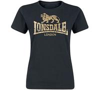 Lonsdale Bantry Camiseta para Mujer, Negro, L