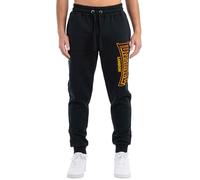 Lonsdale Blackley Pantalones de chándal, Negro/Oxblood/Amarillo, L para Hombre
