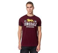 Lonsdale Blagh Camiseta, Oxblood/Amarillo/Blanco, S para Hombre, 117452
