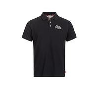 Lonsdale BRUAN Polo Shirt, Black/Silver, M Men's