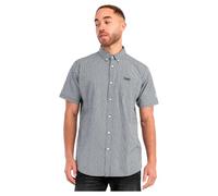 Lonsdale Camisa de Manga Corta para Hombre Corte Estrecho BRIXWORTH Black/White XXXL