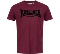 Lonsdale London LL008 One Tone Hombre Camiseta Burdeos M 100% algodón Regular