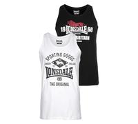 LONSDALE Camiseta 'Biggin' rojizo / negro / blanco S rojizo / negro / blanco