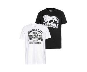 LONSDALE Camiseta 'Bylchan' negro / blanco XXXL negro / blanco