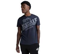 Lonsdale - Camiseta Clásica Azul Marino para Hombre - Regular Fit Lion Logo, 116018, M