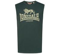 LONSDALE Camiseta 'Clopton' caña / verde oscuro XL caña / verde oscuro