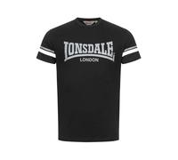 Lonsdale Creich Camiseta DE Ocio, Negro/Blanco/Gris, S para Hombre