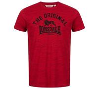Lonsdale Camiseta de Manga Larga para Hombre, Corte Regular, Marl Red/Black, L