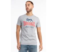 LONSDALE Camiseta 'Gonfirth' navy / gris moteado / rojo / granadina XXXL navy / gris moteado / rojo / granadina