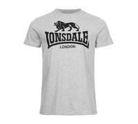 Lonsdale London Logo Hombre Camiseta Negro Regular | Camiseta de ropa de calle, camiseta informal de algodón peinado, camiseta ligera y cómoda para deporte y el día a día