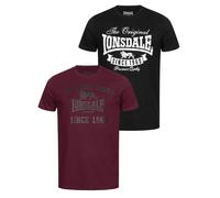 LONSDALE Camiseta gris oscuro / merlot / negro / blanco XXL gris oscuro / merlot / negro / blanco