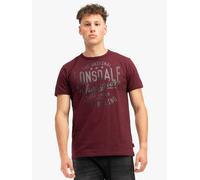 LONSDALE Camiseta 'HAREHILLS' antracita / rojo oscuro M antracita / rojo oscuro