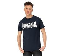 Lonsdale Camiseta Hombre, Estilo Normal, de Corte Recto, FULWOOD, Azul Marino Oscuro/Crudo, XXL